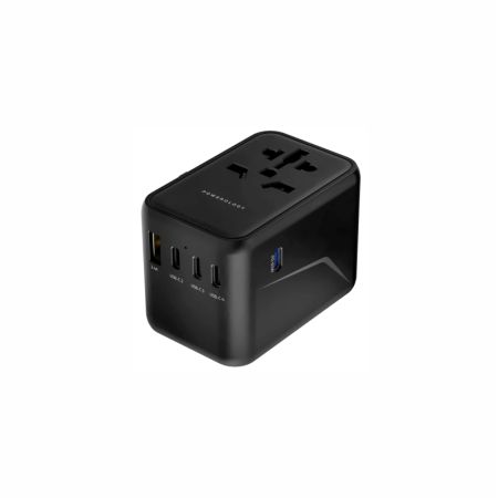 Powerology Universal Multi-Port Travel Adapter with 4 Type-C